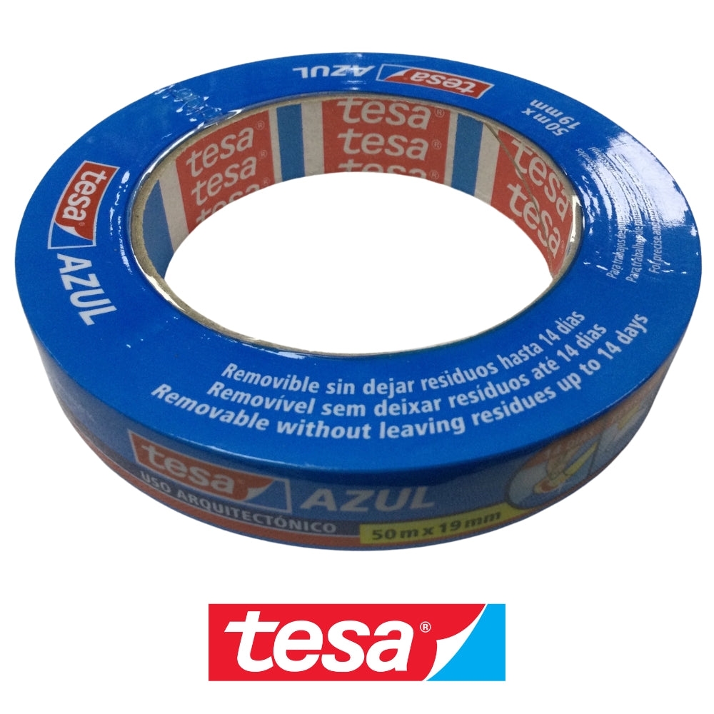 MASKING TAPE AZUL TESA DE 50M X 19MM TES 01400
