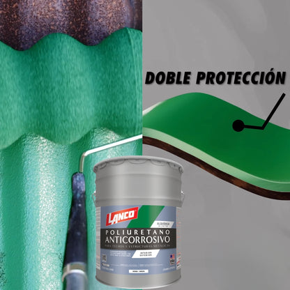 PINTURA ANTICORROSIVO POLIURETANO VERDE 5 GALONES MM96-2 LANCO
