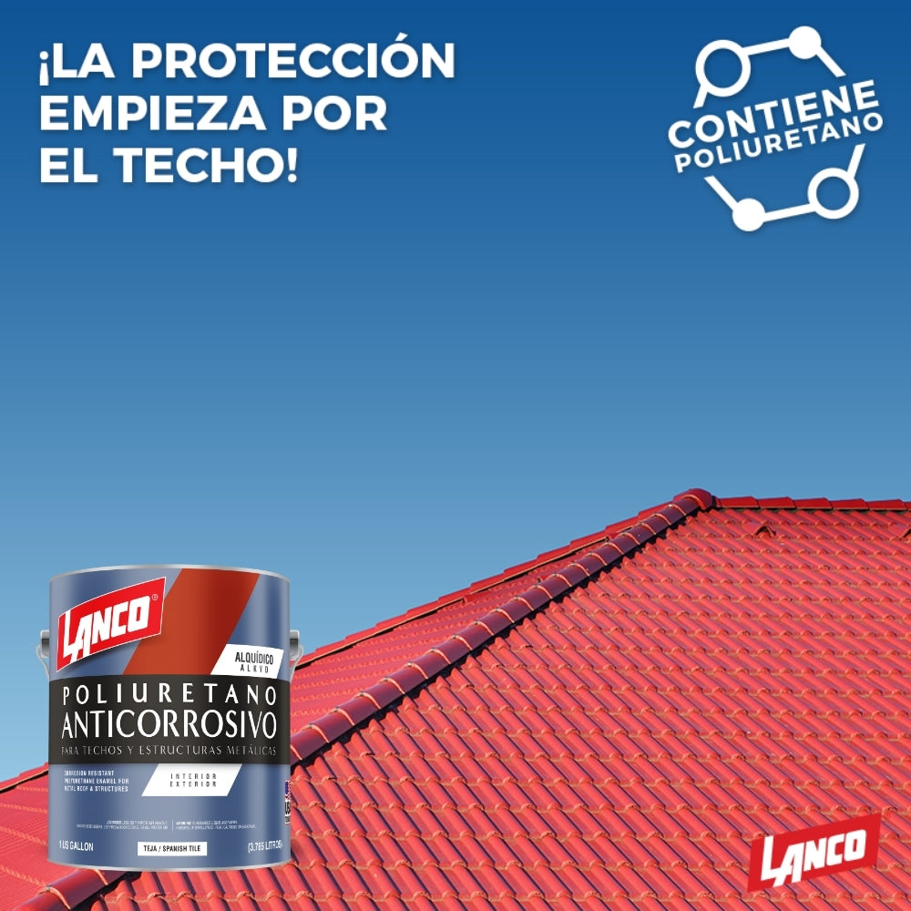 PINTURA ANTICORROSIVA POLIURETANO TEJA GALON MM91-4 LANCO