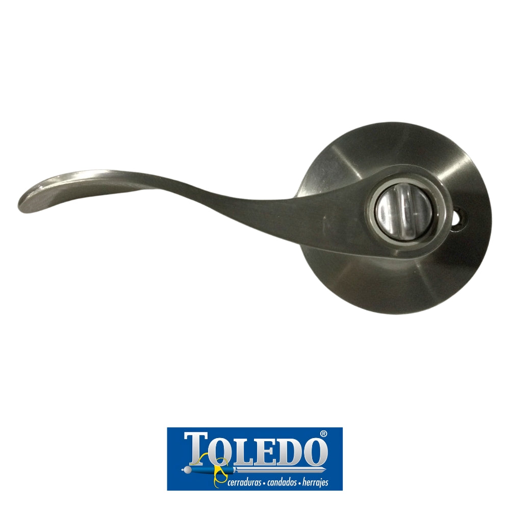 CERRADURA DE LEVER LUGO BOTON (BAÑO) SATIN NIQUEL TOLEDO BP-1920-LU-US15