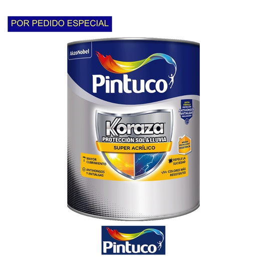 PINTURA ACRILICA KORAZA SOL Y LLUVIA ANTIHONGOS BASE PASTEL 3518 QTO PINTUCO