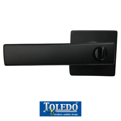 CERRADURA LEVER MODELO LUGO LLAVE/BOTÓN (RECÁMARA) ACABADO NEGRO