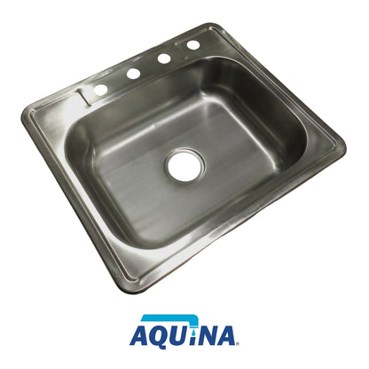 FREGADOR DE EMPOTRAR SENCILLO 25 PULGADASX22 PULGADASX6 PULGADAS AQUINA