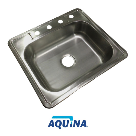 FREGADOR DE EMPOTRAR SENCILLO 25 PULGADASX22 PULGADASX6 PULGADAS AQUINA