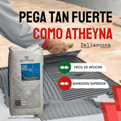 PEGAMENTO PARA PISOS DE MARMOL Y PORCELANATO PEGAFLEX PLUS DELLAROCCA 20 kg