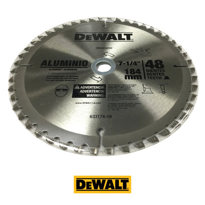 DISCO CORTE ALUMINIO  7 1/4 PULGADAS X 5/8 PULGADAS 48D DW03200 DEWALT