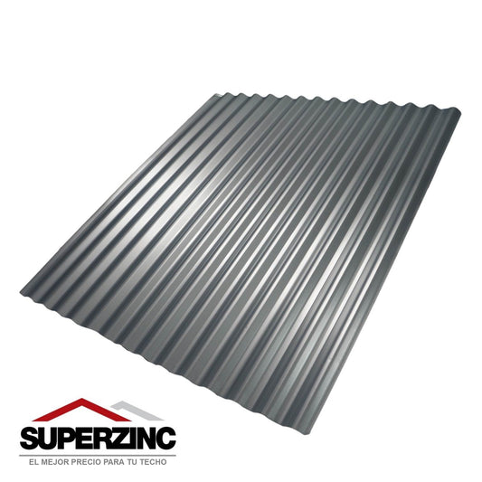 LAMINA DE ZINC CANAL CORRIENTE  8 PIES (2.4390m) GALVANIZADA SUPERZINC