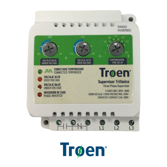 PROTECTOR SUPERVISOR DE VOLTAJE TRIFASICO 220V CON BORNERA