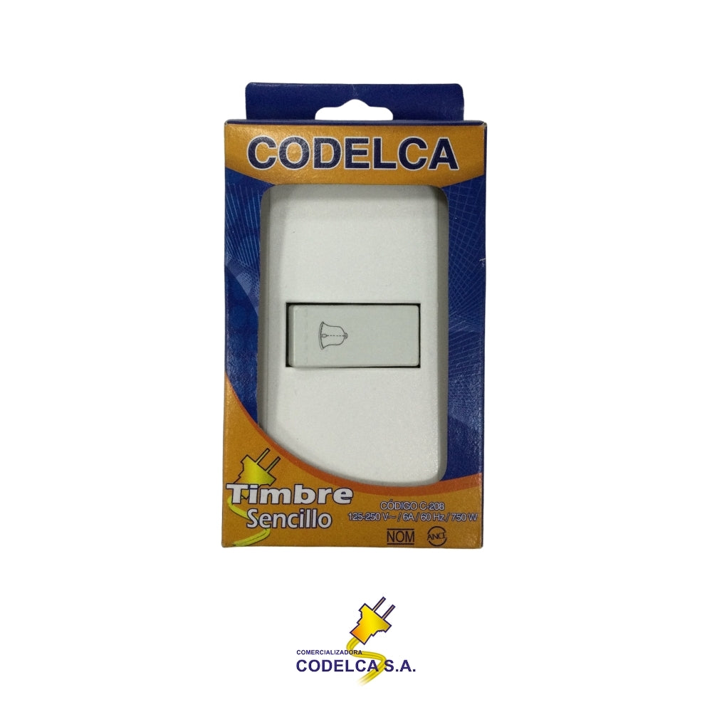 BOTON PARA TIMBRE 6A 125/250 V