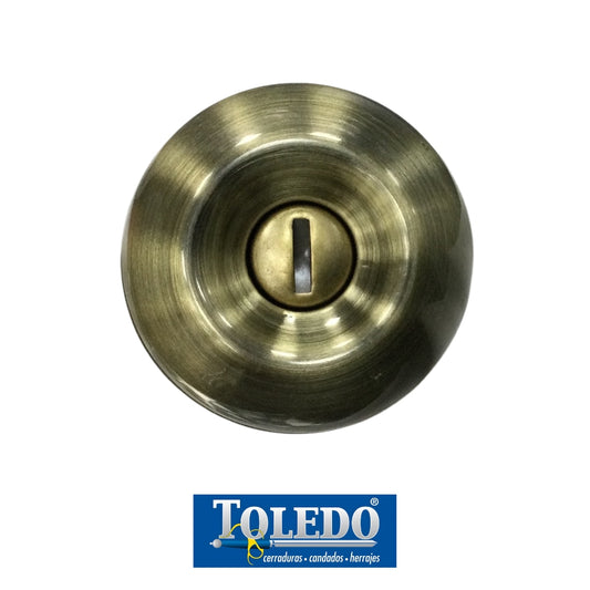 CERRADURA DE POMO AVILA BOTON BRONCE ANTIGUO TOLEDO