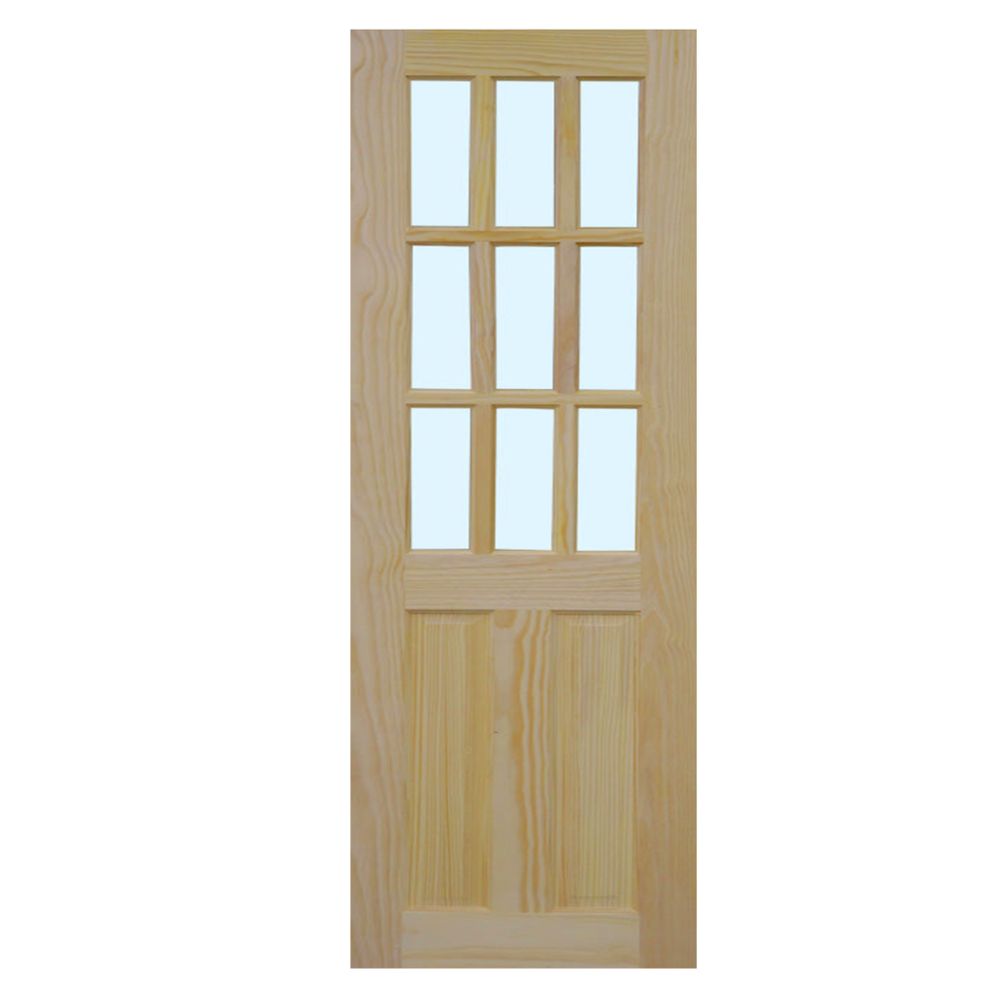 PUERTA PARA INTERIOR DE PINO SIN NUDOS MEDIA FRANCESA  (3X7)