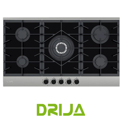 ESTUFA A GAS VITROCERAMICA-ACERO, 87.4 CM, 5 QUEMADORES (FERRARA 90 PRO)