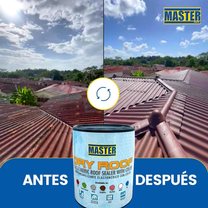 PINTURA IMPERMEABILIZANTE PARA TECHO DRY ROOF ROJO TEJA 1/4 GALON PCR1313 MASTER