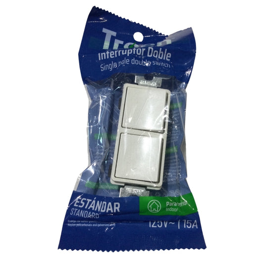 INTERRUPTOR DOBLE DECOR 15A/120V BLANCO