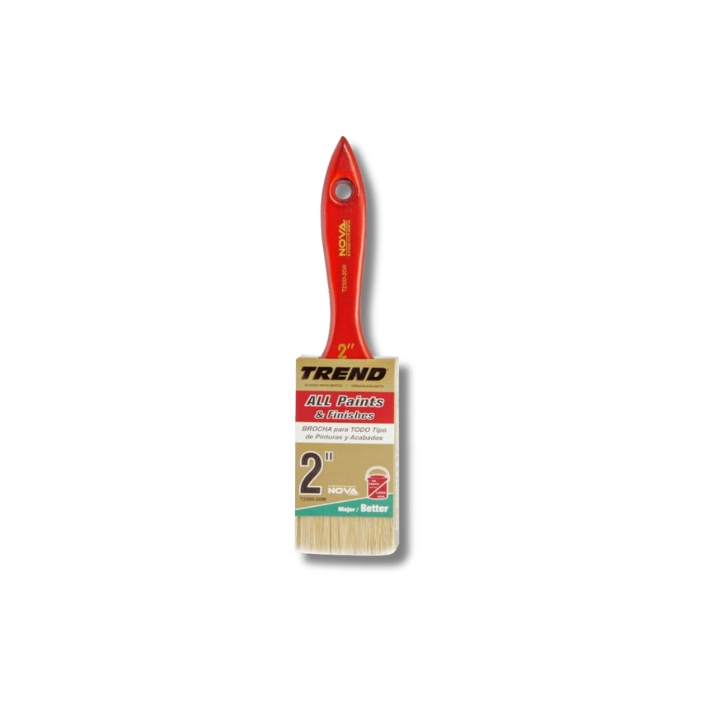 BROCHA NOVA TREND T2 ALL PAINTS CERDA BLANCA 2 PULGADAS T2300-20W