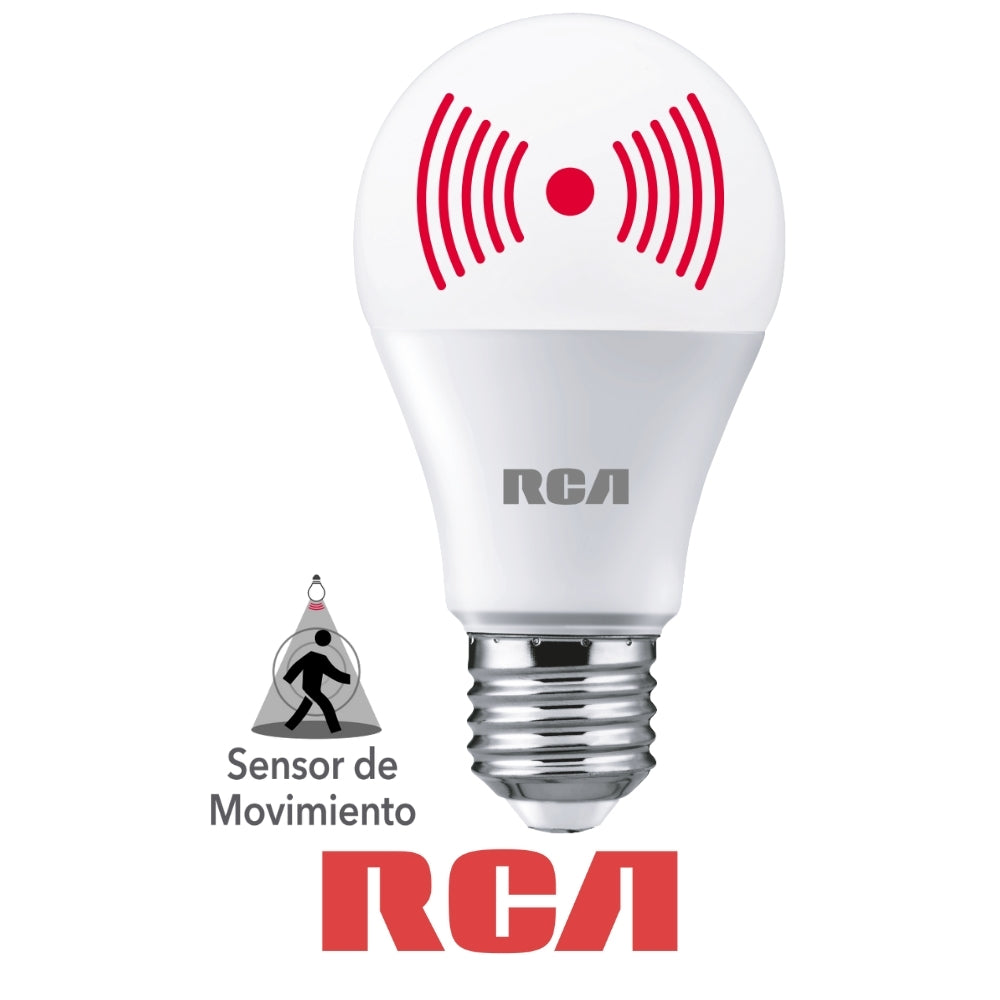 BOMBILLO LED A60 SENSOR DE MOVIMIENTO E27 12W 1080LM DAYLIGHT 6500K 85-277V RCA (RLA60D12W-S)