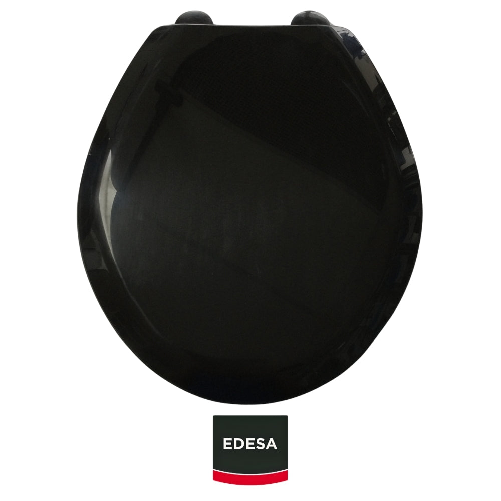 ASIENTO  NEGRO REDONDO  PARA INODORO EDESA