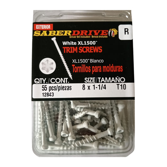 TORNILLO CABEZA RECORTADA BLANCO XL 1500 #8 x 1-1/4 PULGADAS