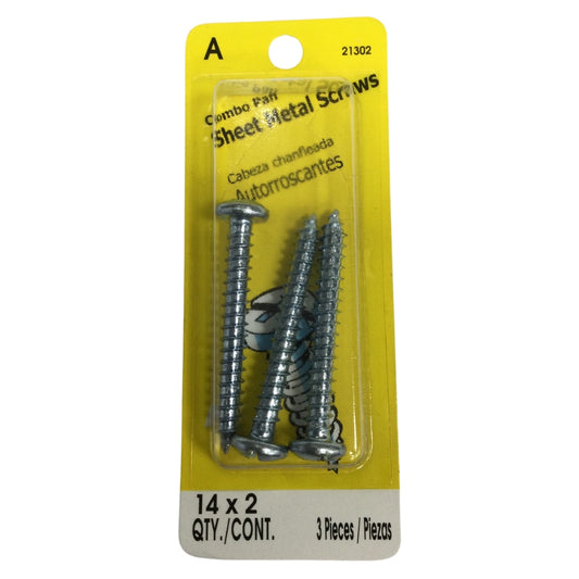 TORNILLO PARA LAMINA COMBO PAN HEAD ZINCADO #14 x 2 PULGADAS