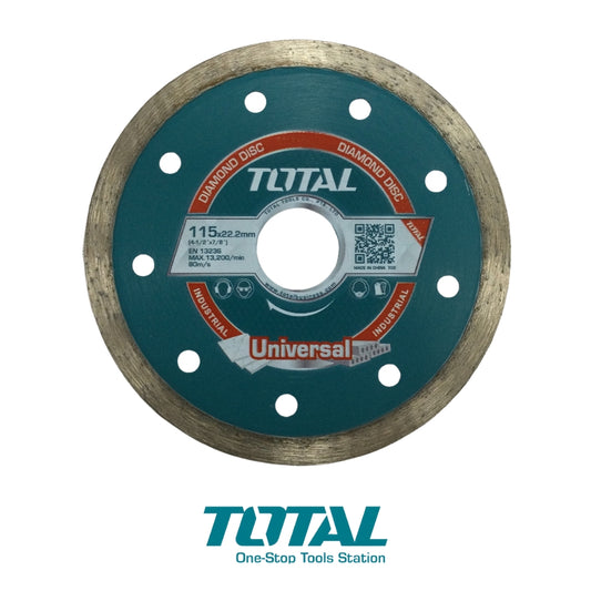 DISCO DE DIAMANTE LISO 4-1/2'' 115X22mm CORTE HUMEDO TOTAL TAC2121151
