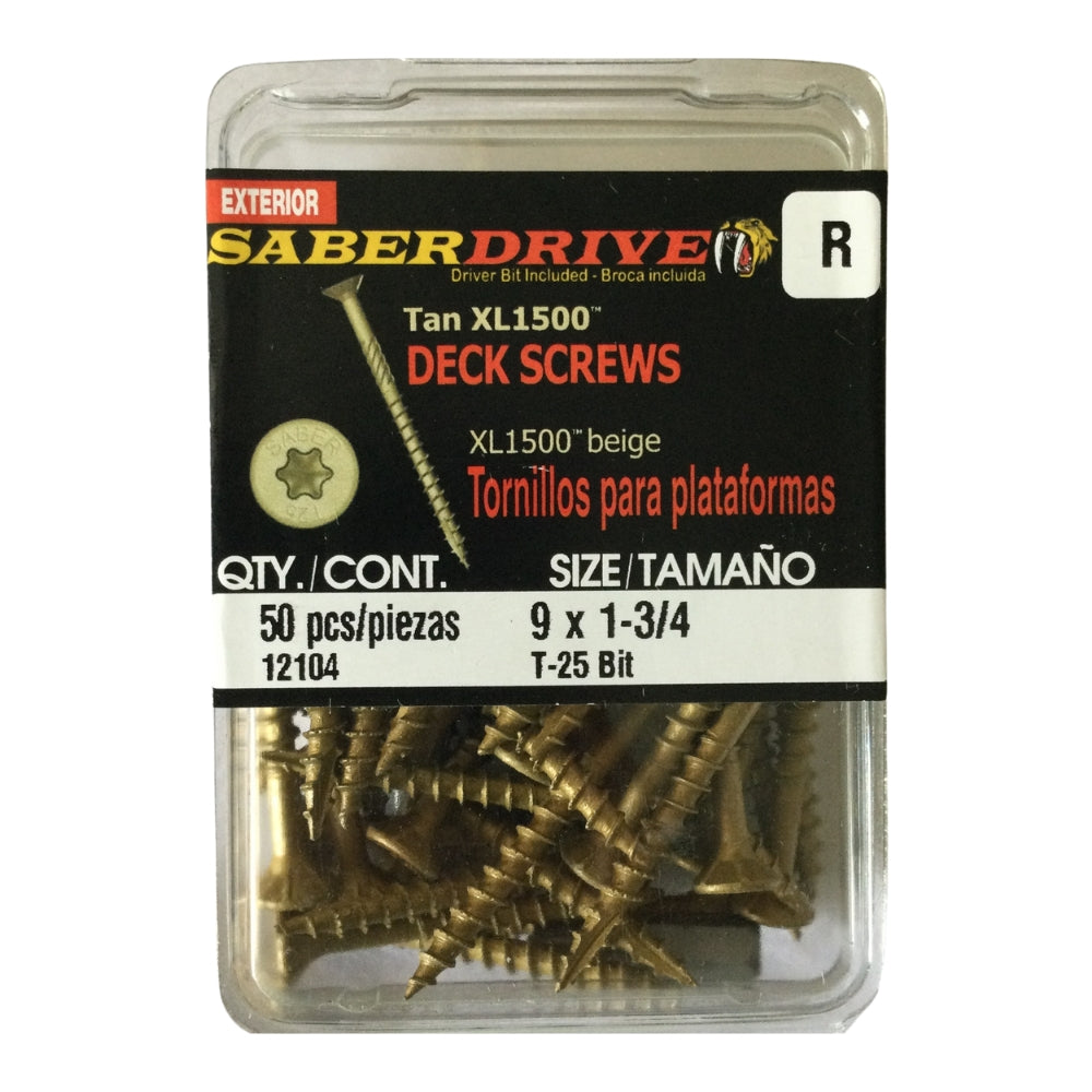 TORNILLO PARA MADERA CABEZA TORX COLOR LATON XL 1500 #9 x 1-3/4 PULGADAS