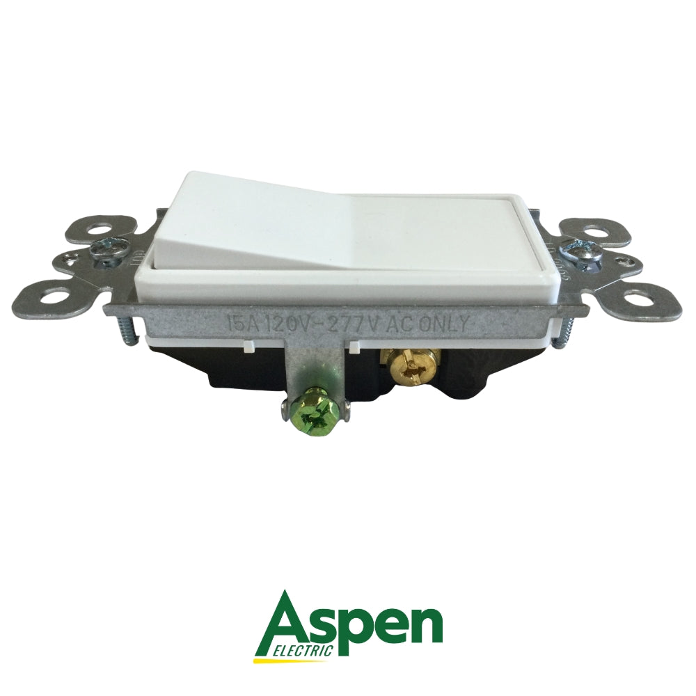 INTERRUPTOR 3-WAY BLANCO DECORA 15A 120/277V UL ASPEN AESD2002
