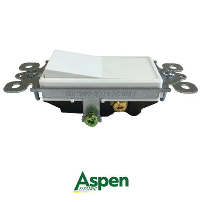 INTERRUPTOR 3-WAY BLANCO DECORA 15A 120/277V UL ASPEN AESD2002