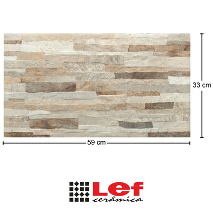 REVESTIMIENTO CERAMICO LEF LF33503 CANJIQUINHA MARRON 33x59CM 2.30M2/CAJA