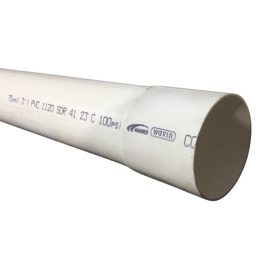 TUBO PVC SANITARIO 75MM-3 IN X 20' SDR41 C/C