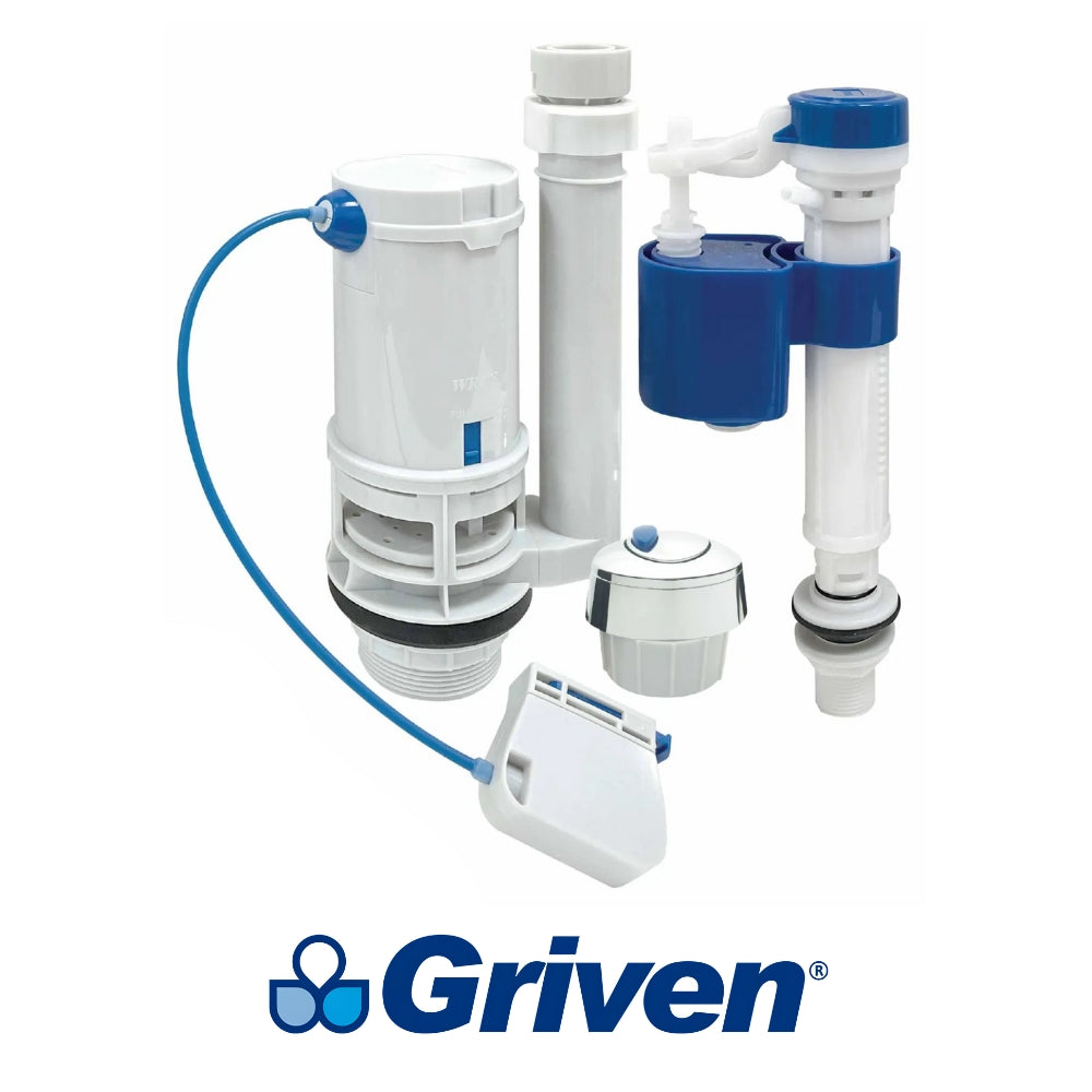 JUEGO DE ACCESORIOS PARA TANQUE DE INODORO CON DESCARGA DUAL GRIVEN GRV-DTSET