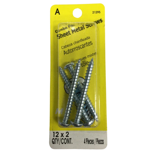 TORNILLO PARA LAMINA COMBO PAN HEAD ZINCADO #12 x 2 PULGADAS