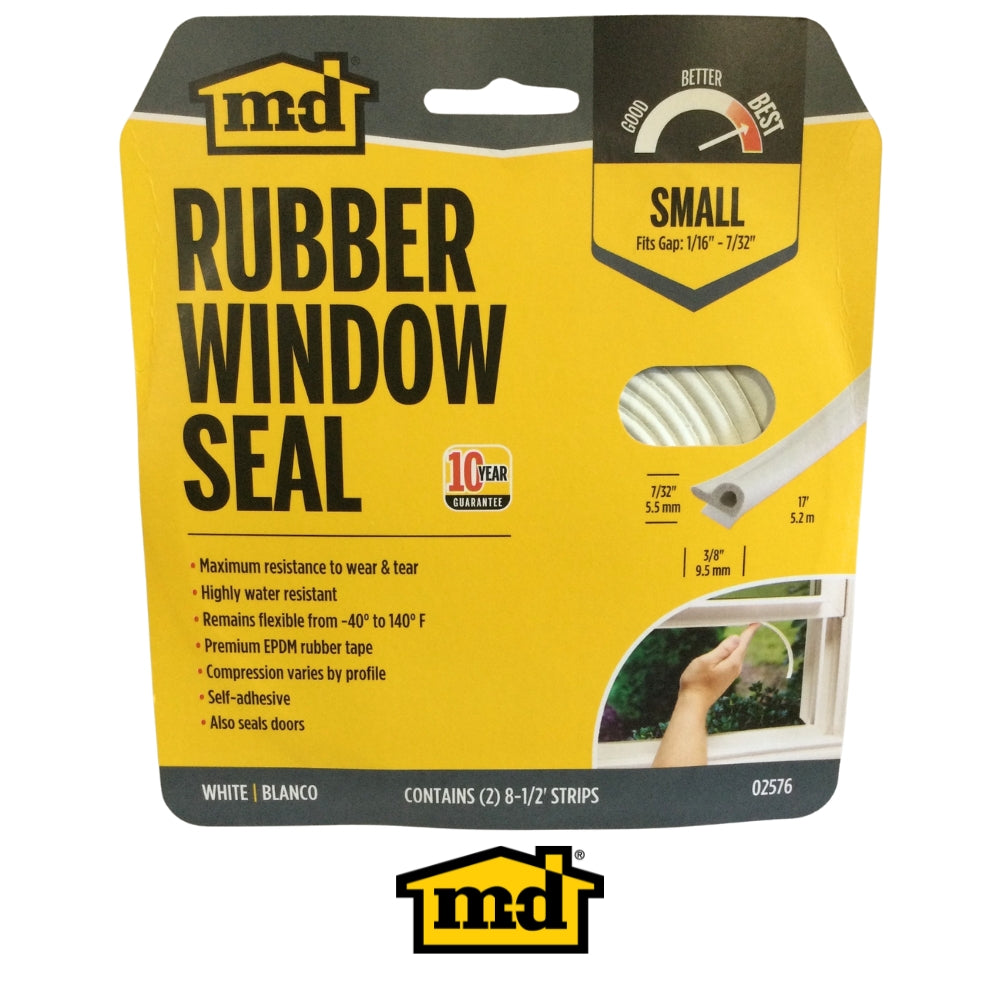 SELLO PERIMETRAL PARA PUERTAS Y VENTANAS 7/32 PULG X 3/8 PULG X 17 PIES BLANCO