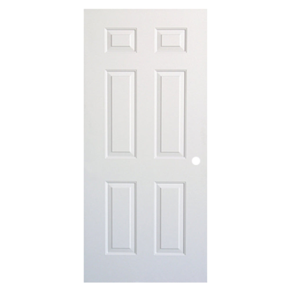 PUERTA DE METAL CON BASTIDOR DE MADERA 6 PANELES 3 PIES X 7 PIES BLANCA METALPRO