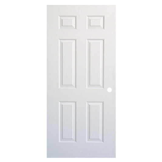 PUERTA DE METAL CON BASTIDOR DE MADERA 6 PANELES 3 PIES X 7 PIES BLANCA METALPRO