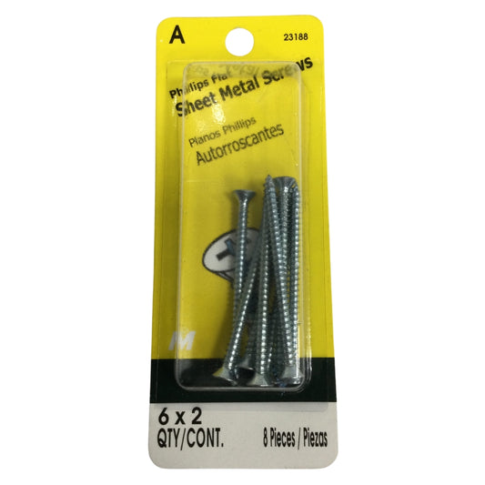 TORNILLO PARA LAMINA ZINCADO CAB PLANA PHILLIPS #6 x 2 PULGADAS