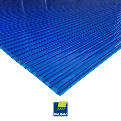LAMINA DE POLICARBONATO ALVEOLAR 1.22m X 3.05m X 8mm (4 PIES X 10 PIES X 8mm) AZUL PALRAM