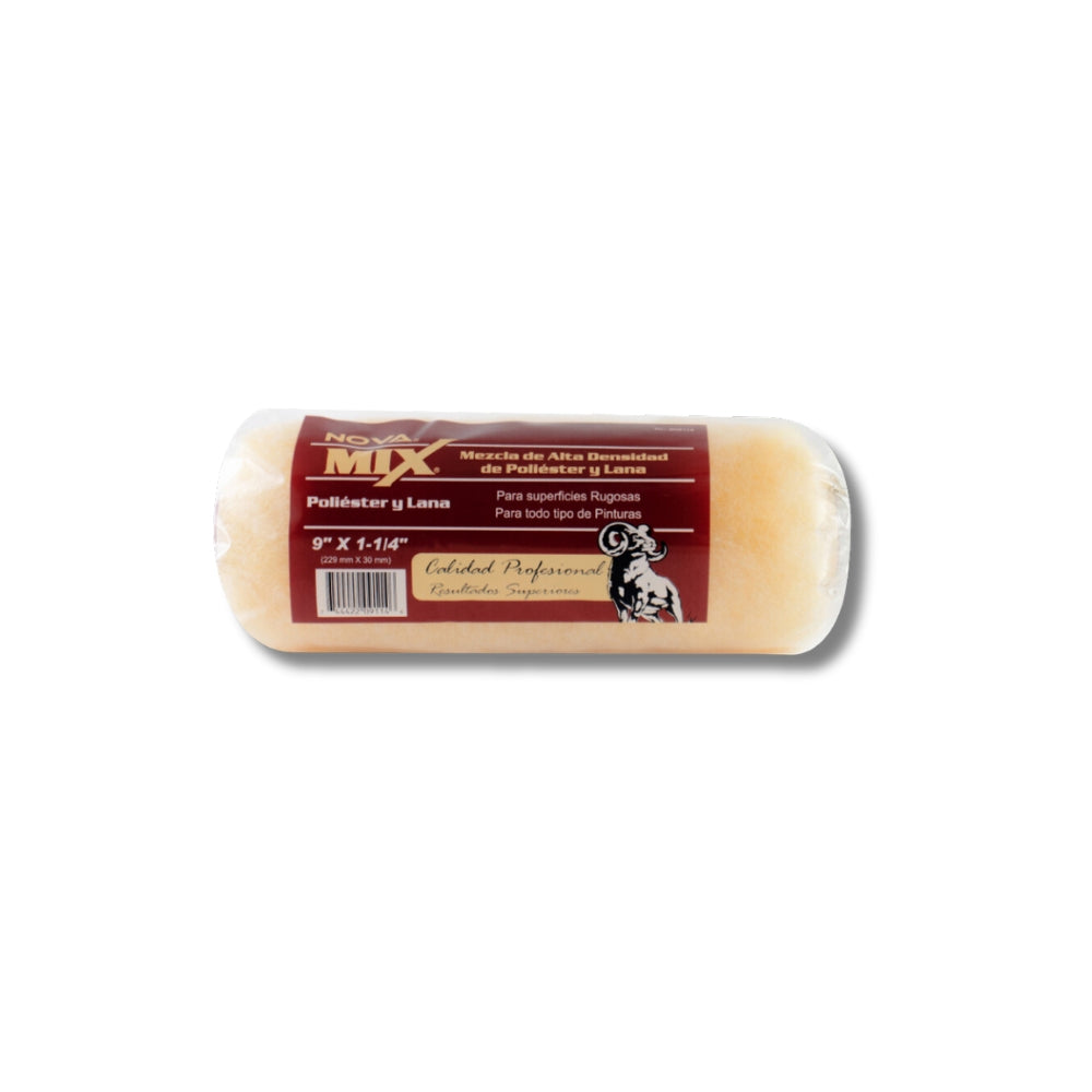 MOTA PARA RODILLO NOVA MIX POLYESTER Y LANA PROFESIONAL 9 PULGADAS X 11/4 PULGADAS RC-909114