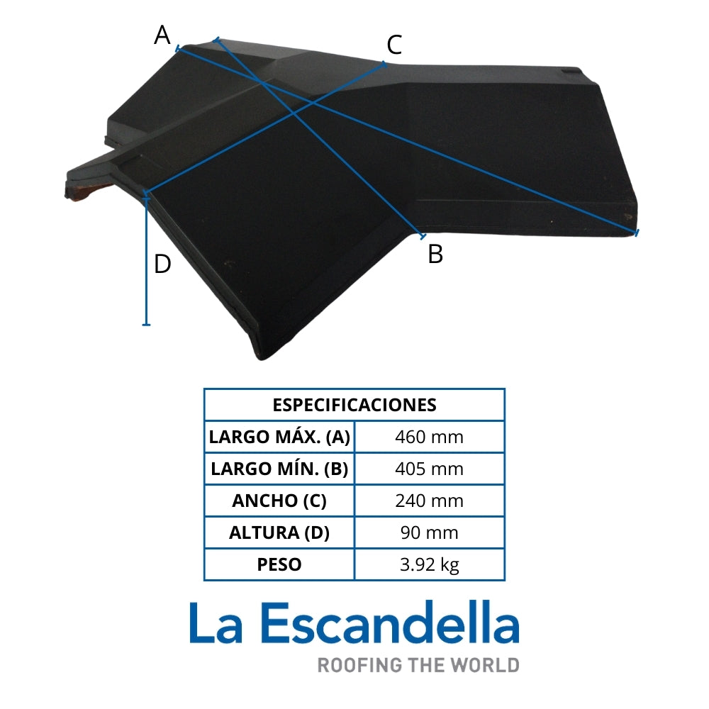CUMBRERA  PLANUM ANGULAR A 3 AGUAS PIZARRA KLINKER ESCANDELLA Q123PK