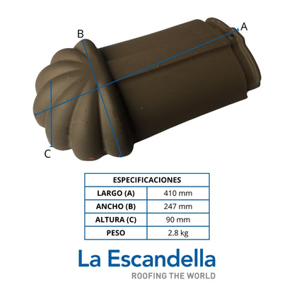 REMATE CUMBRERA TEJA ARCILLA MARRON ESCANDELLA (Q03MP)
