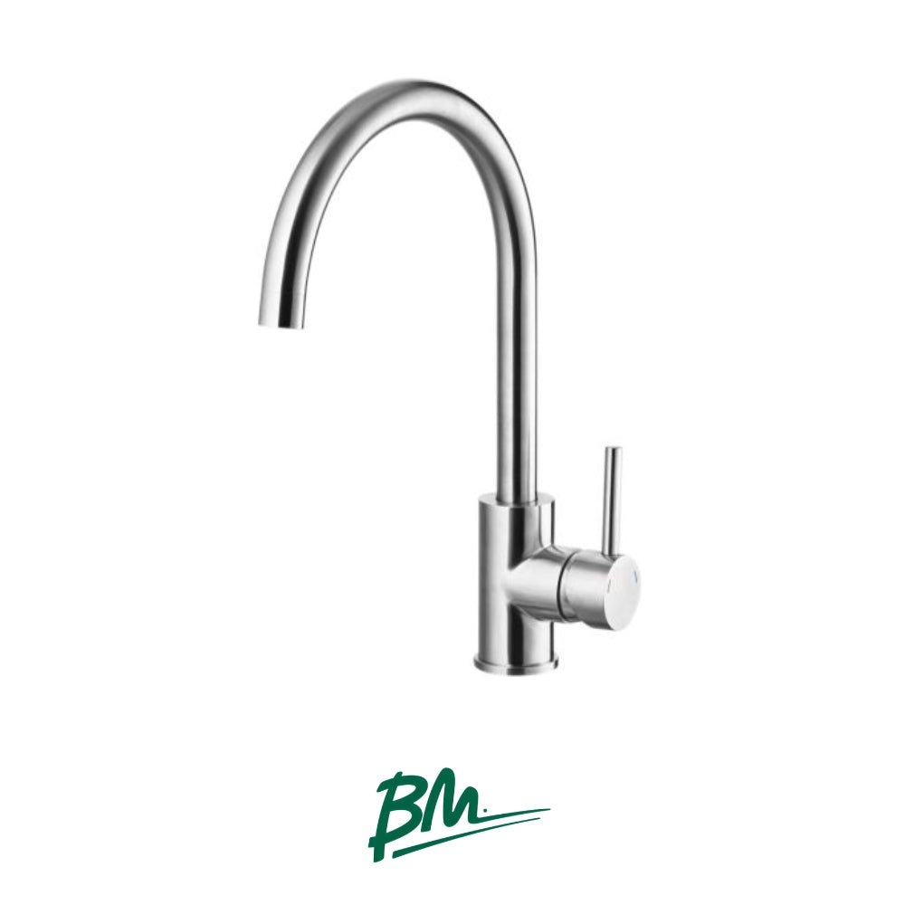 LLAVE MONOMANDO DE FREGADOR ACABADO ACERO INOXIDABLE BM-7011