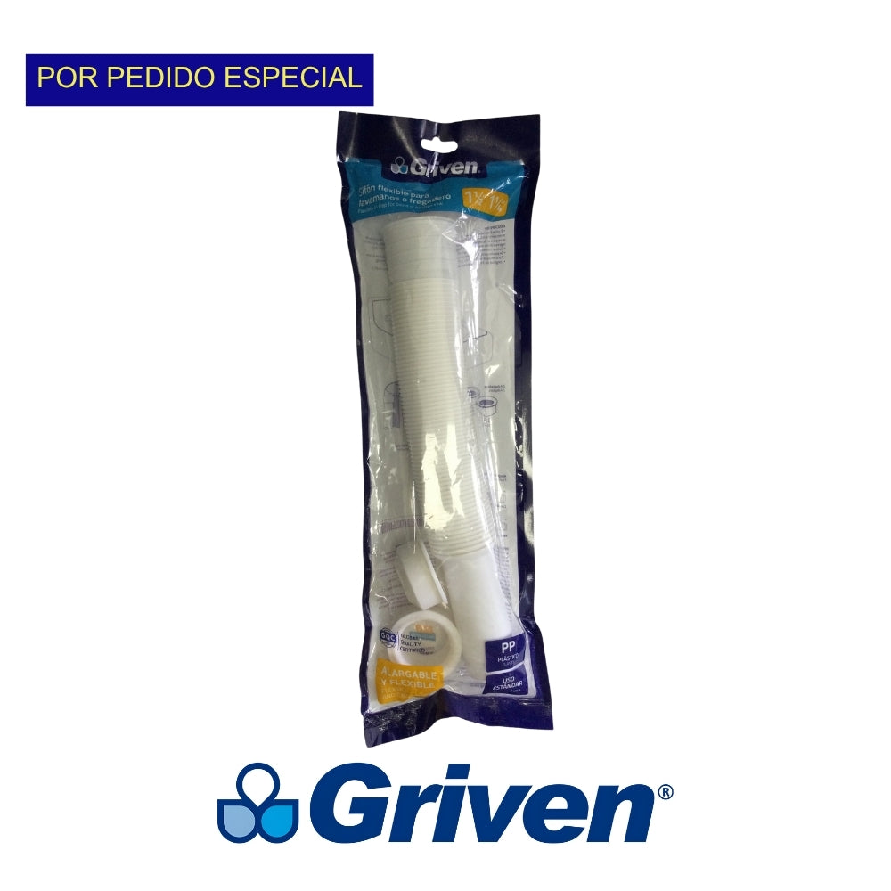 SIFON FLEXIBLE PARA LAVAMANOS O FREGADERO GRIVEN GV-HDA-151W