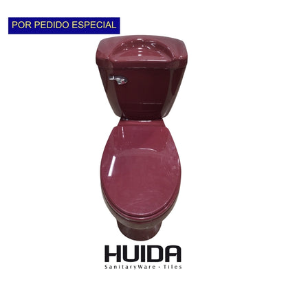 INODORO DOS PIEZAS ELONGADO COLOR ROJO HUIDA