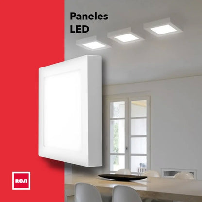 PANEL LED CUADRADO SOBREPONER 18W 1440LM 3000K/4000K/6500K 85-277V 223*223*34MM RCA (RLCSLN18W)