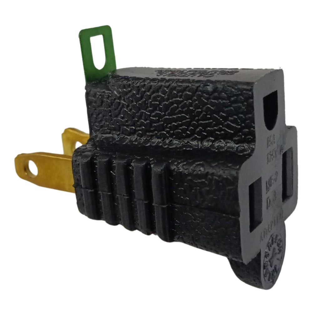 ADAPTADOR ELECTRICO POLARIZADO NEGRO DE 3 A 2