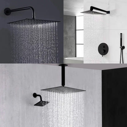 REGADERA PARA DUCHA CABEZA CUADRADA 8 PULGADAS NEGRA GRIVEN GV-SHB8-S