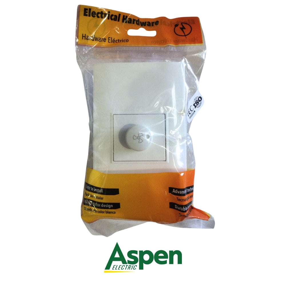 DIMMER DE VENTILADOR BLANCO CON TAPA 500W ASPEN