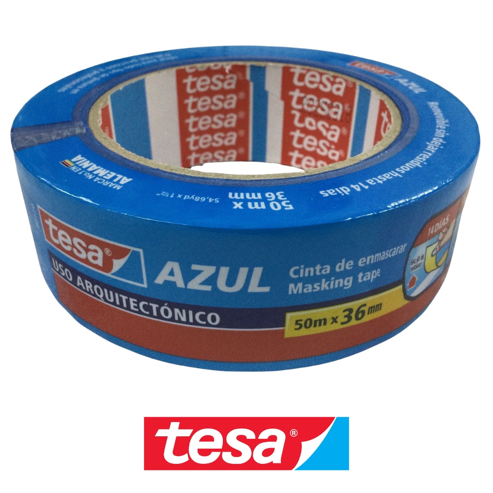 MASKING TAPE AZUL TESA DE 50M X 36MM TES04435