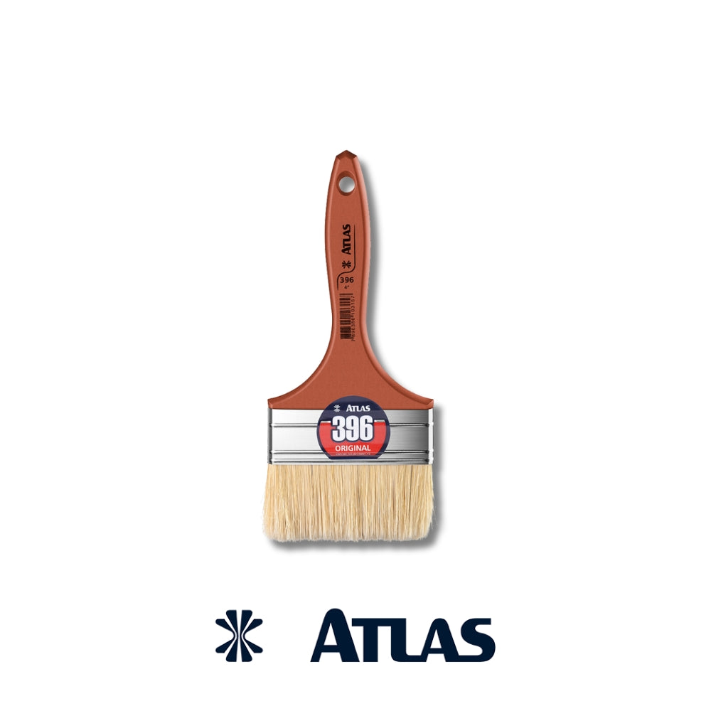 BROCHA ATLAS CERDA BLANCA 4 PULGADAS MANGO NARANJA