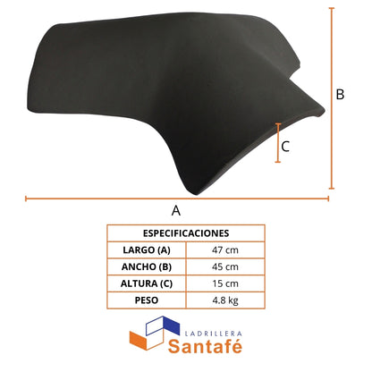 ANGULAR TRES AGUAS ENGOBADO COCOA SANTAFE 00000014