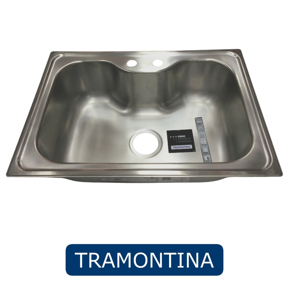 FREGADOR DE EMPOTRAR MORGANA SENCILLO ACERO INOXIDABLE SATINADO 69 CM X 49 CM TRAMONTINA 93806122